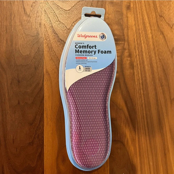 Comfort Memory Foam Purple Cushion Insole Inserts One Pair Women's Size 9-11 - Picture 1 of 5